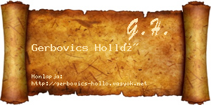 Gerbovics Holló névjegykártya